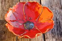 Czerwona patera ceramiczna- Rozłożysty mak